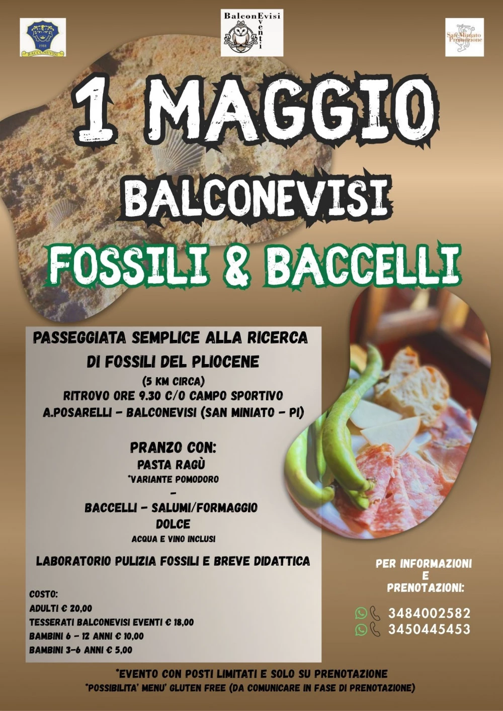 Locandina del 1&deg; Maggio a Balconevisi: tra fossili & Baccelli