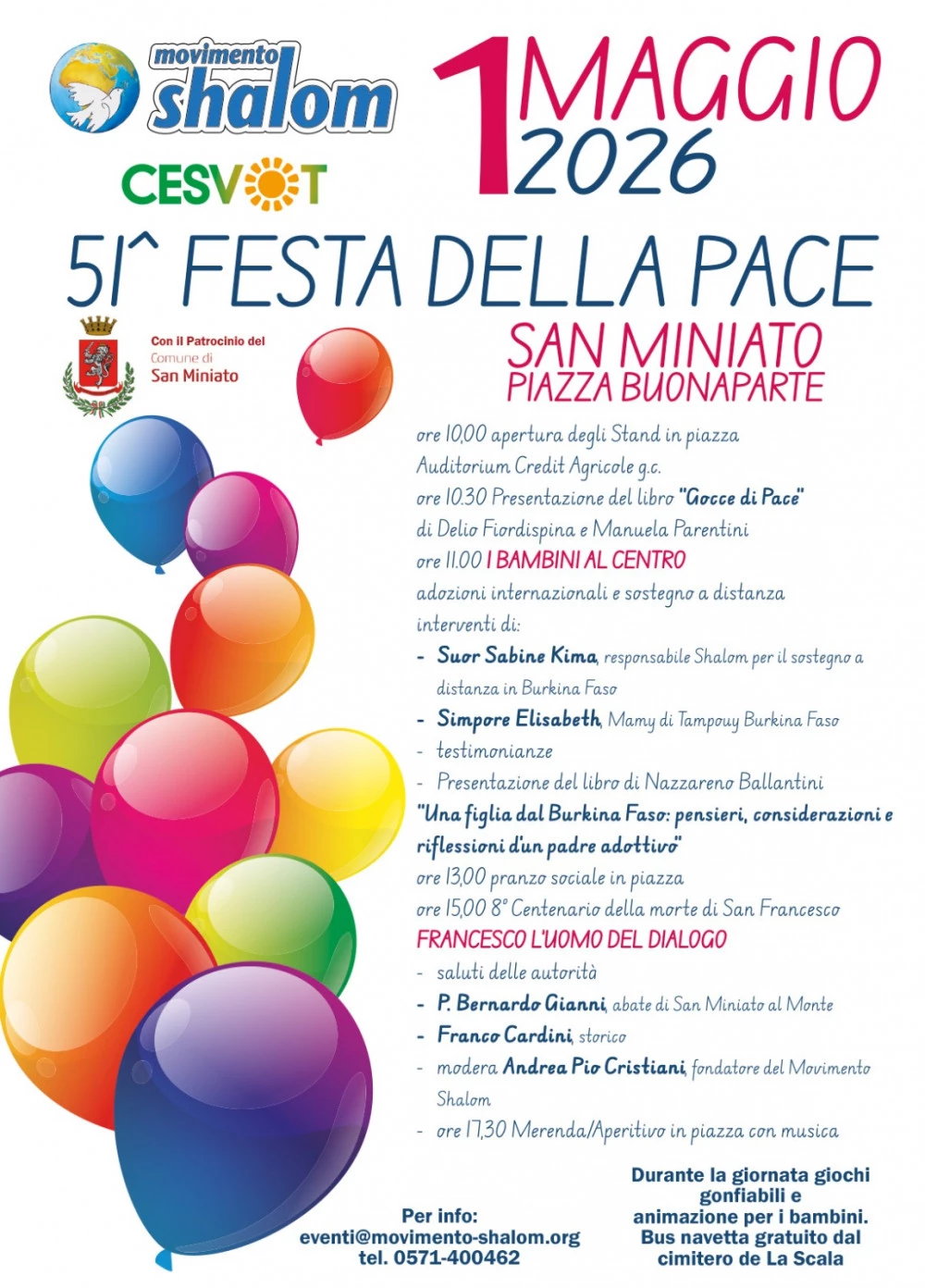 locandina evento in piazza buonaparte a san miniato per il primo maggio 