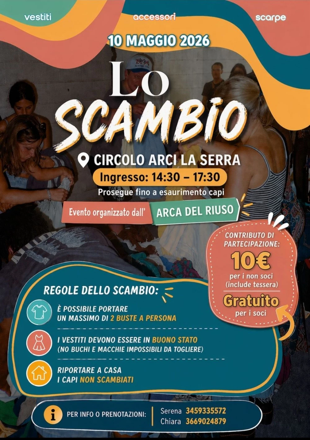 Locandina dell'iniziativa "Lo Scambio" al Circolo ARCI, La Serra