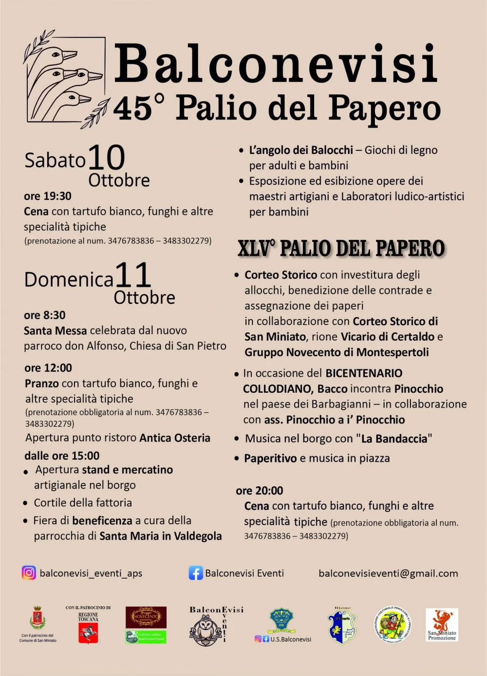 Locandina della nuova edizione del Palio del Papero