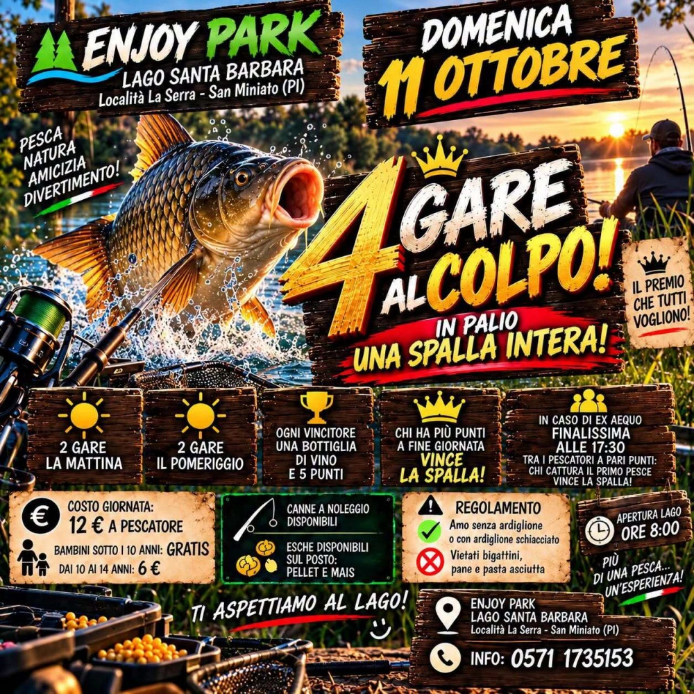 Locandina weekend all'Enjoy Park di Santa Barbara
