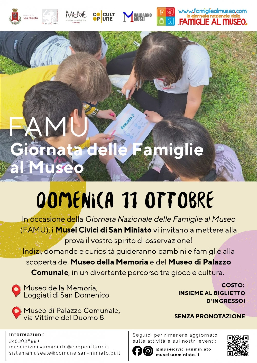 Locandina evento musei 11 ottobre