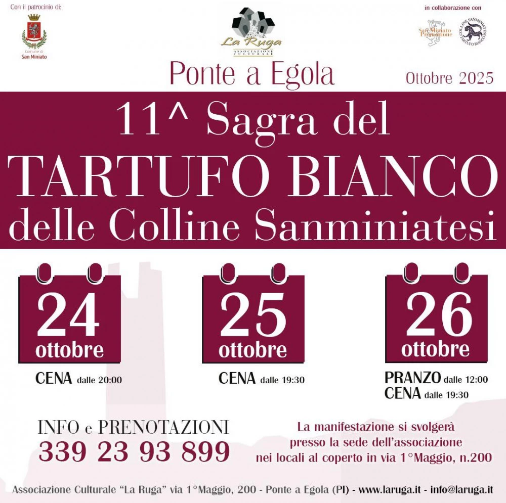 Locandina della 11° Sagra del Tartufo Bianco delle Colline Samminiatesi