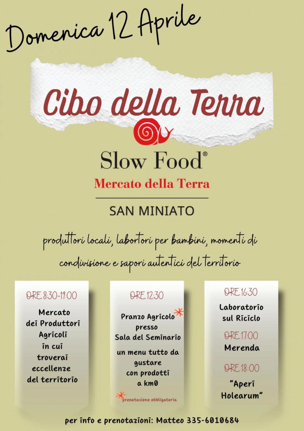 Locandina evento Il Cibo della Terra