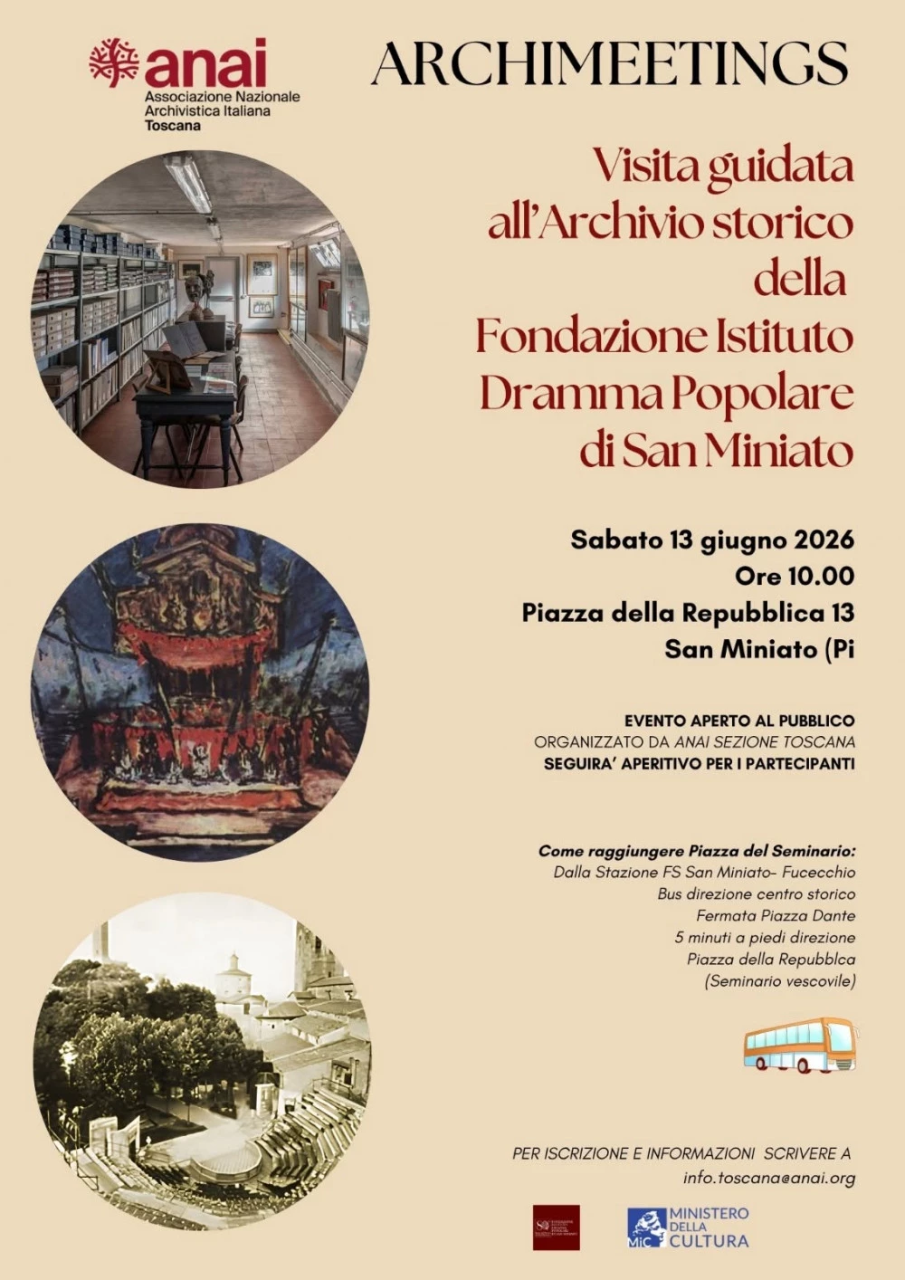 Locandina Archivements visita guidata a san miniato