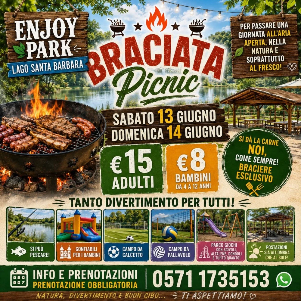 Locandina Pic Nic all'Enjoy Park del 13 e 14 giugno 2026