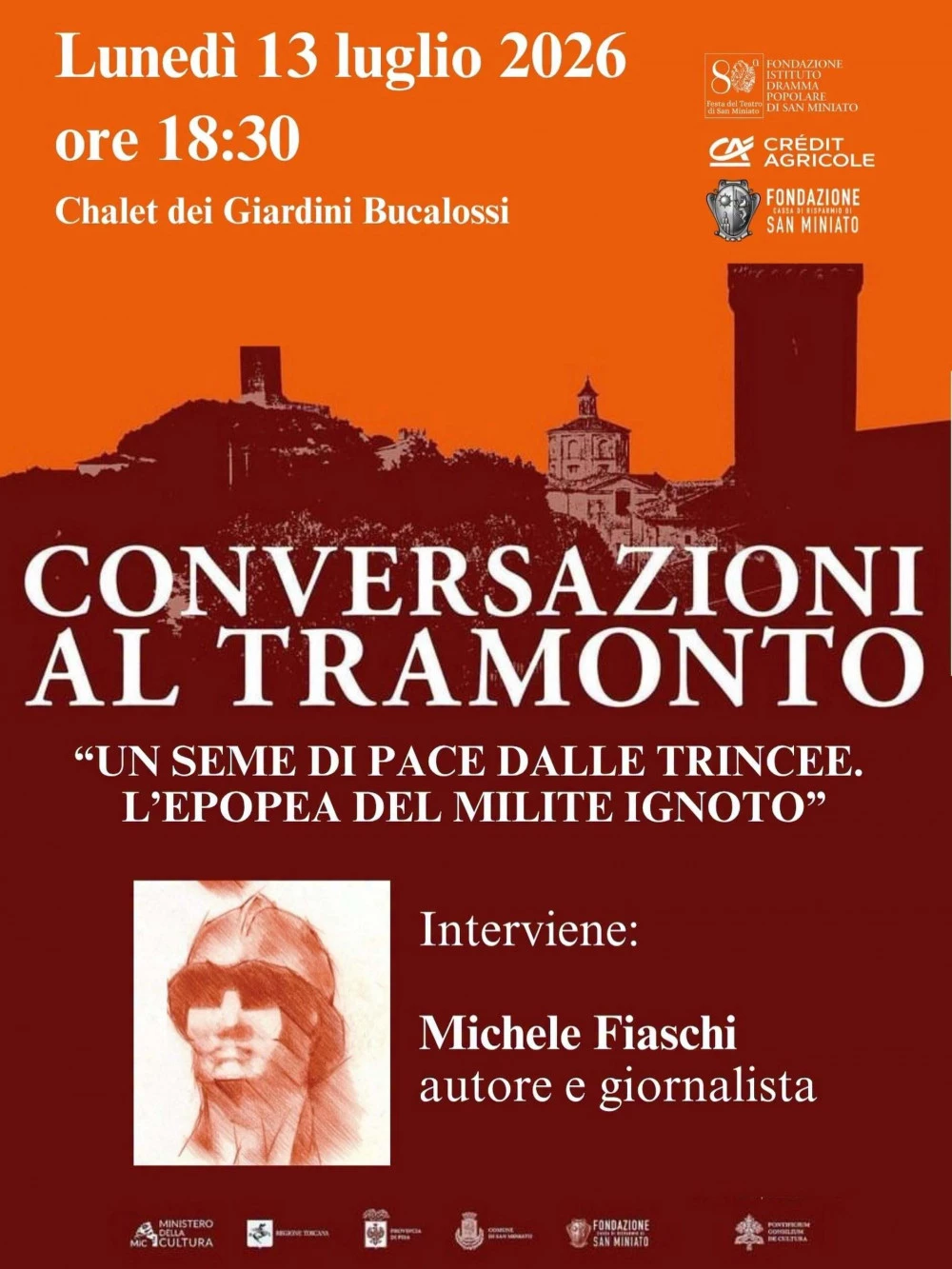 Locandina conversazioni al tramonto del 13 luglio