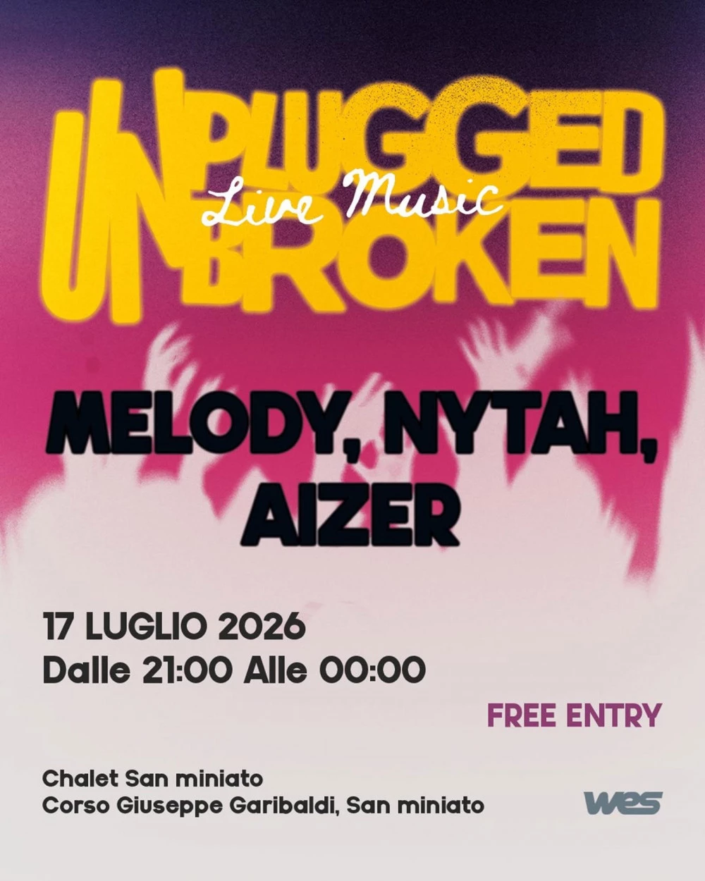 Locandina Plugged Unbroken Live Music San Miniato