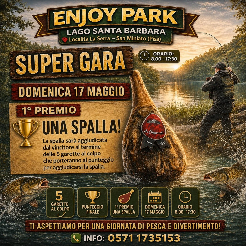 Locandina Super Gara di Pesca all'Enjoy Park