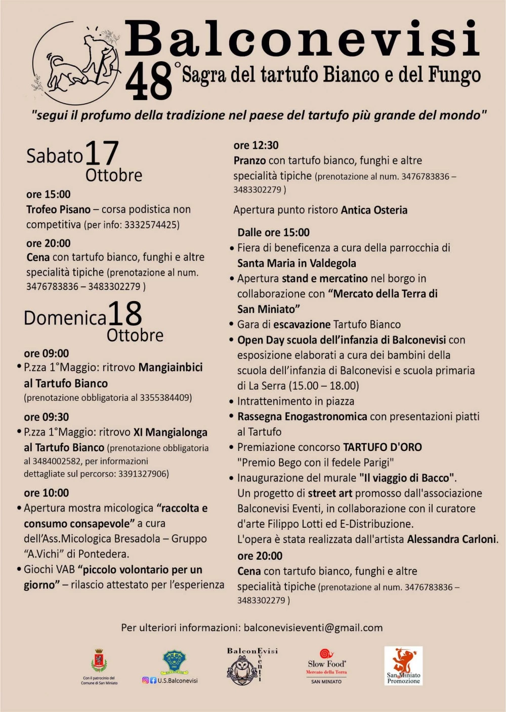 Locandina 48&deg; Sagra del Tartufo Bianco e del Fungo Porcino