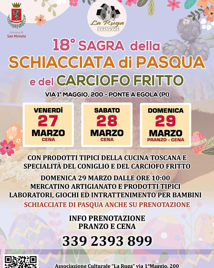 Locandina della diciottesima sagra della Schiacciata di Pasqua