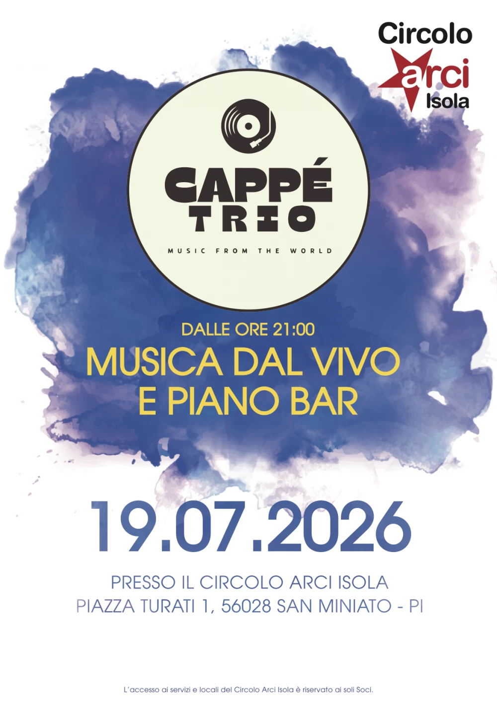 Locandina concerto Capp&eacute; Trio