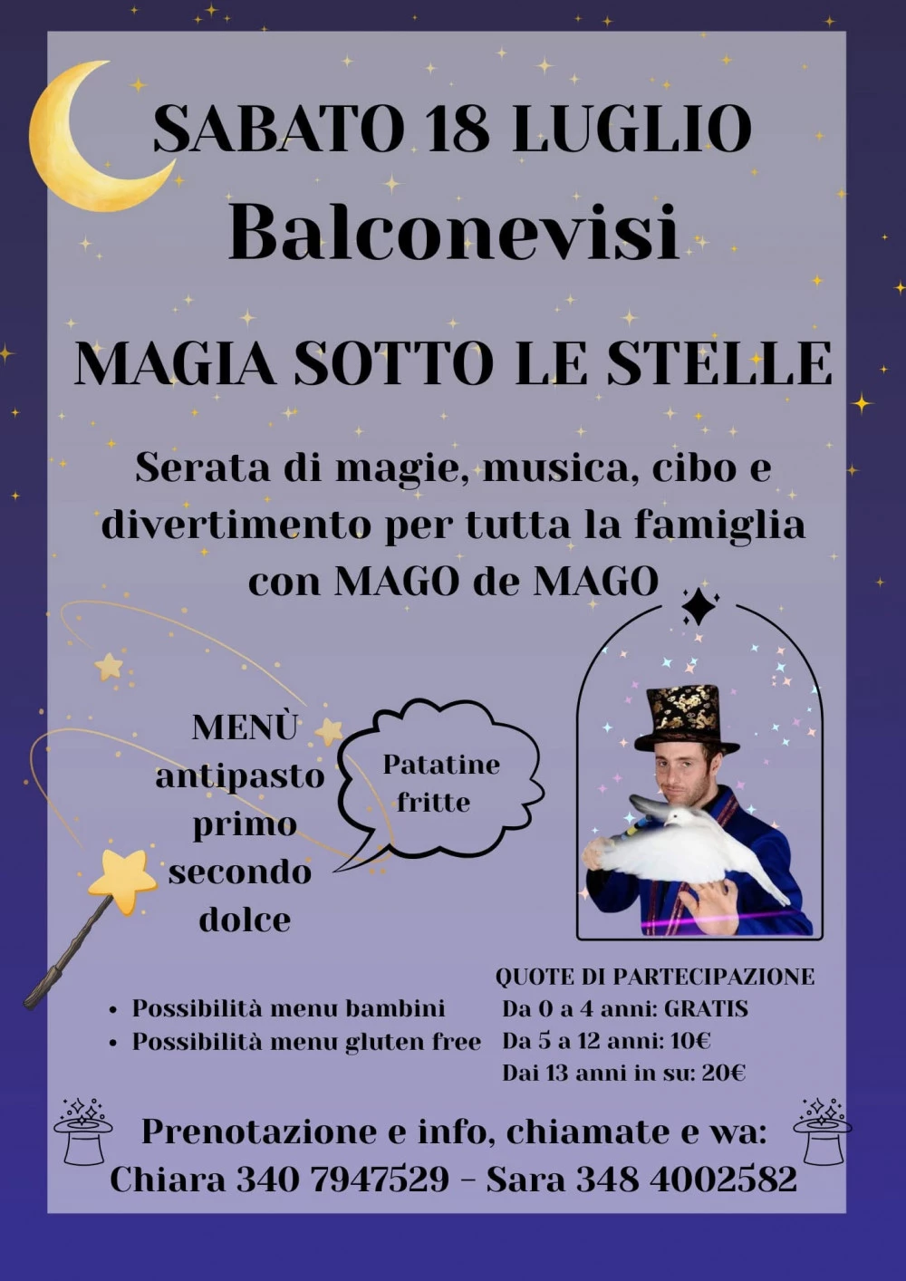 Locandina evento balconevisi Magia Sotto Le Stelle