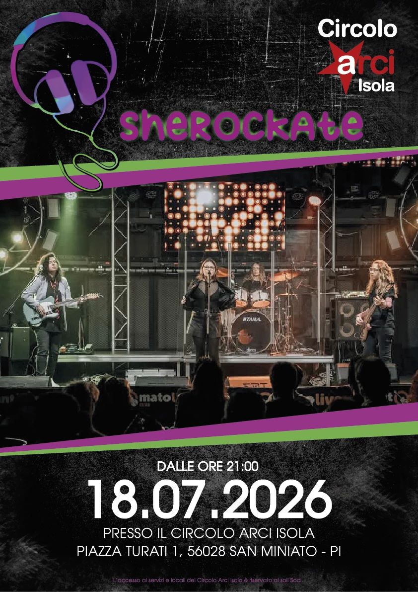 Locandina evento sherockate ad isola, san miniato