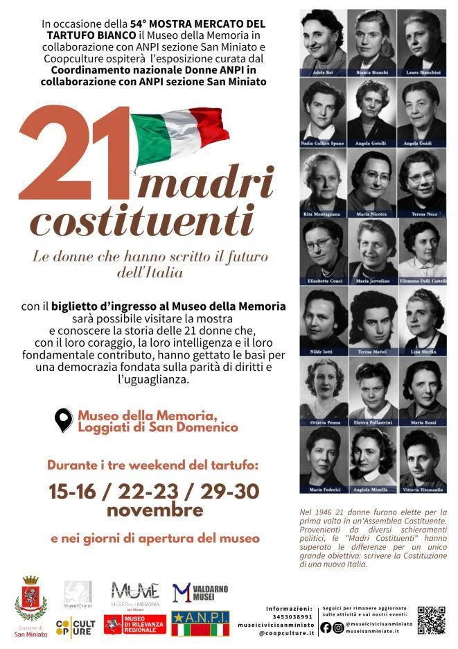 Locandina mostra Le 21 Madri Costituenti