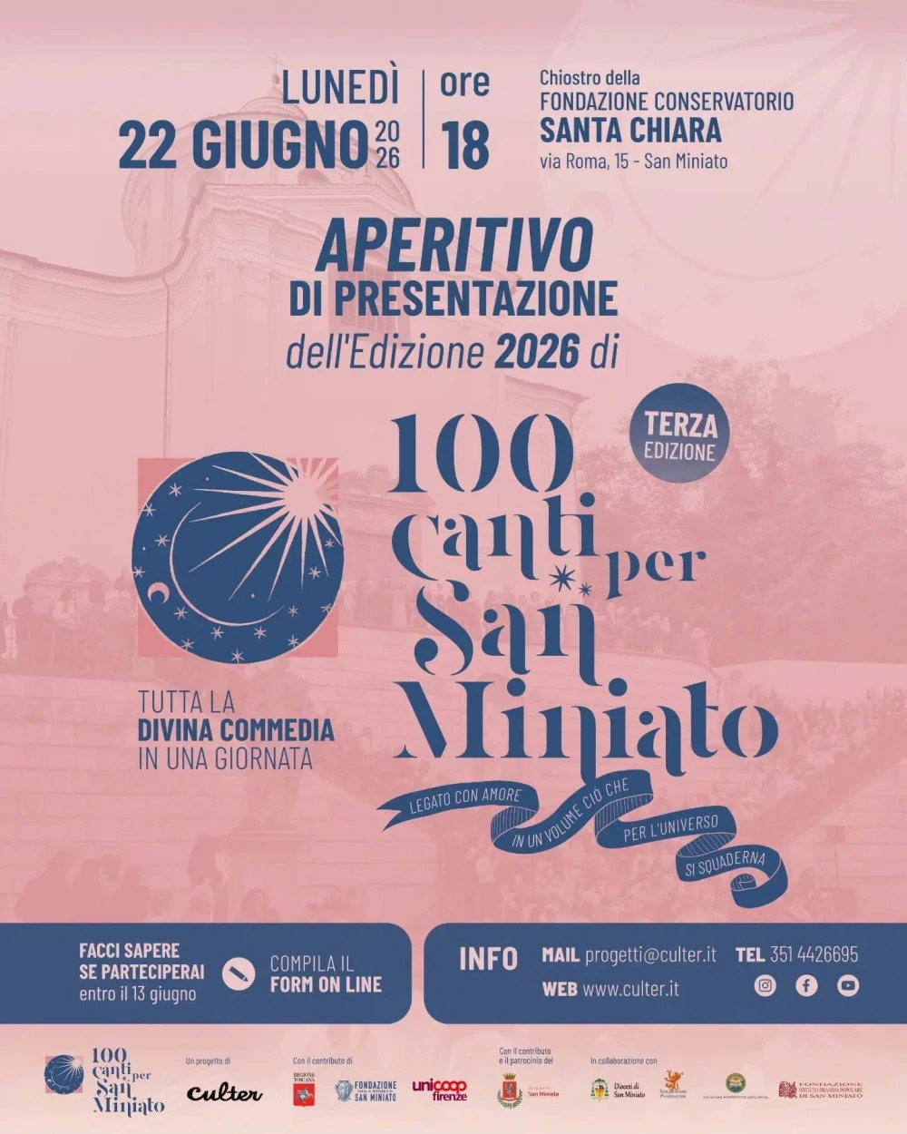 Locandina Cento Canti San Miniato 22 giugno 2026