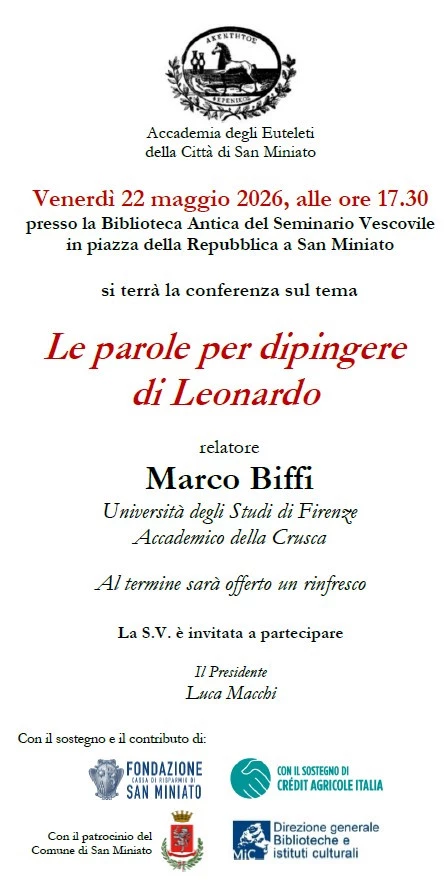 Locandina Conferenza "Le Parole per Dipingere di Leonardo"
