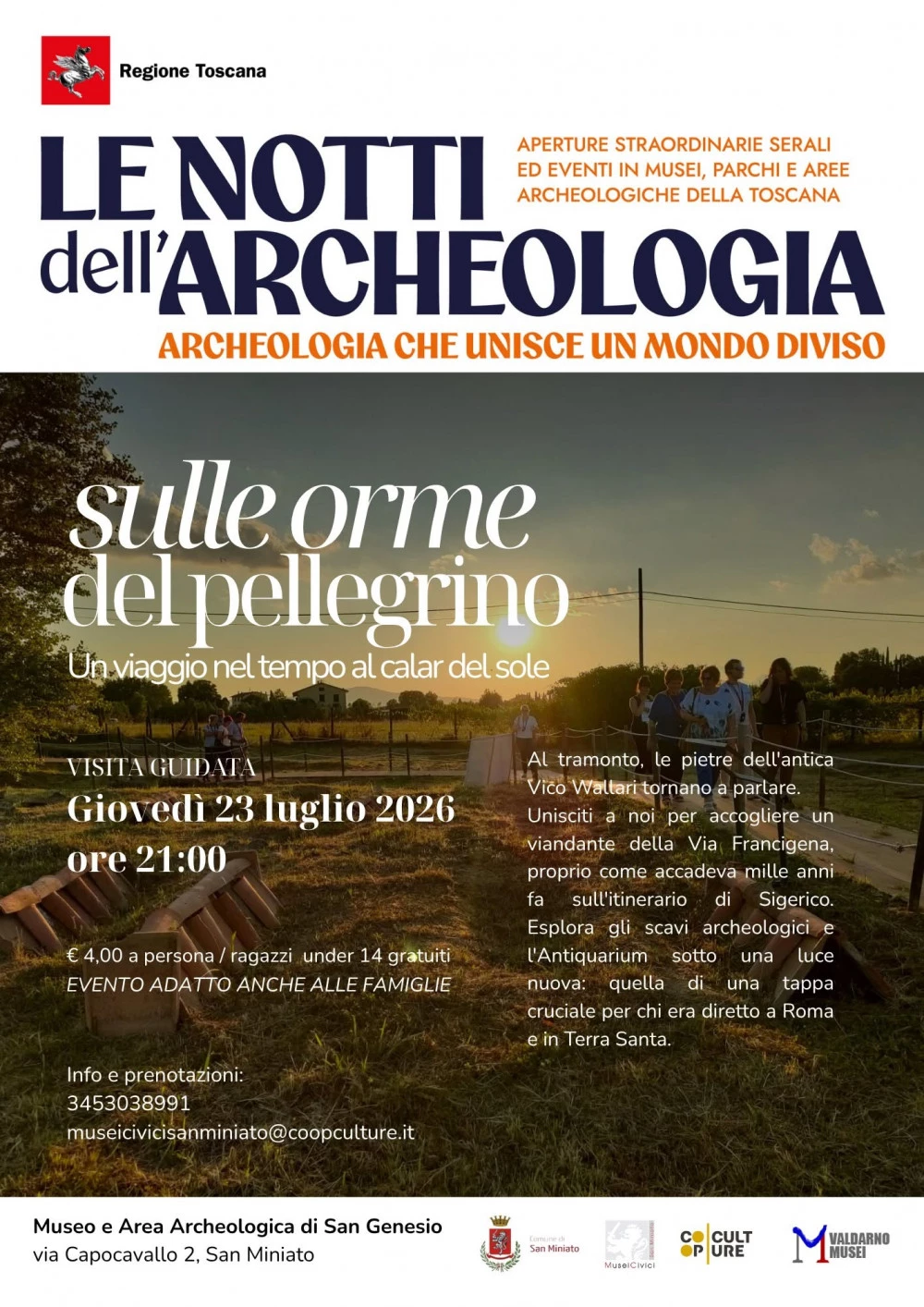 Locandina le notti dell'archeologia a san miniato