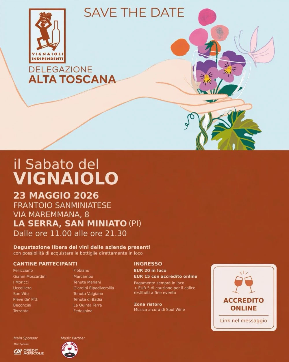 Locandina evento "Il Sabato del Vignaiolo" a San Miniato
