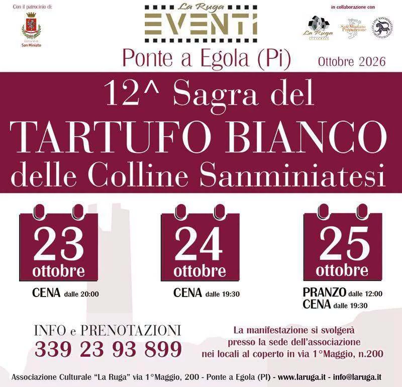 Locandina 12° Sagra del Tartufo Bianco delle Colline Sanminiatesi