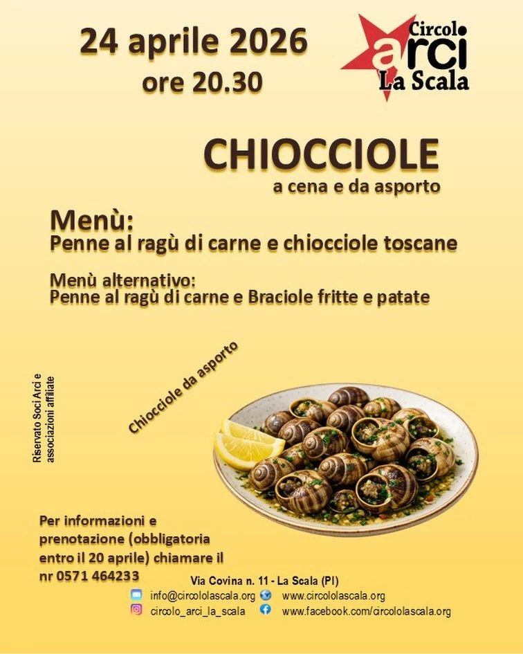 Locandina dell'evento dedicato alla chiocciolata 
