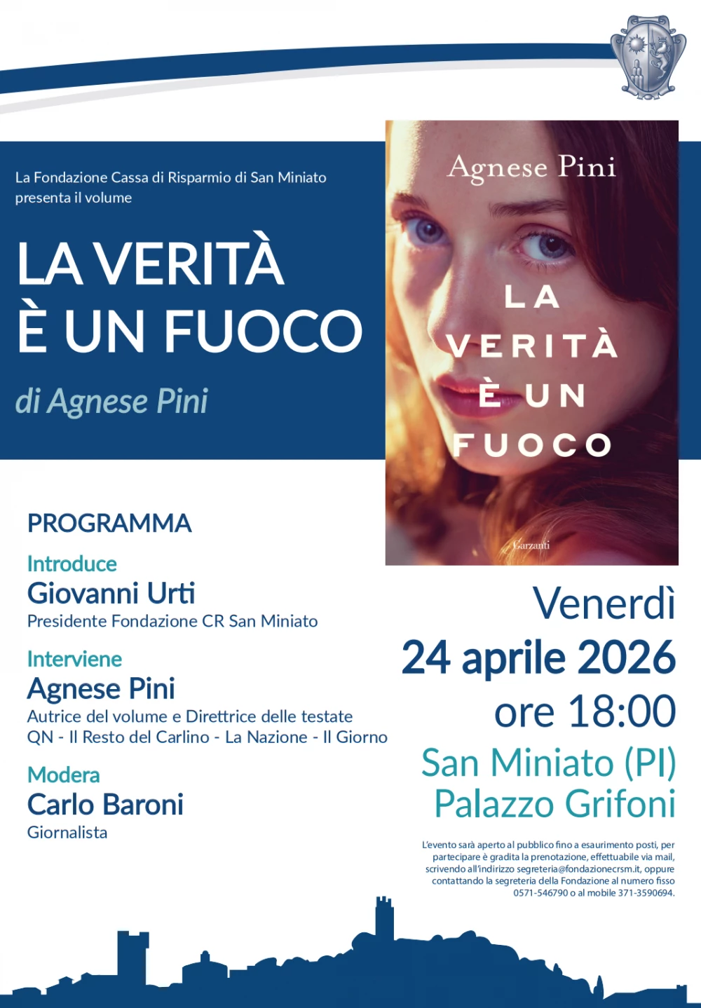 Locandina presentazione volume La Verit&agrave; &egrave; un Fuoco