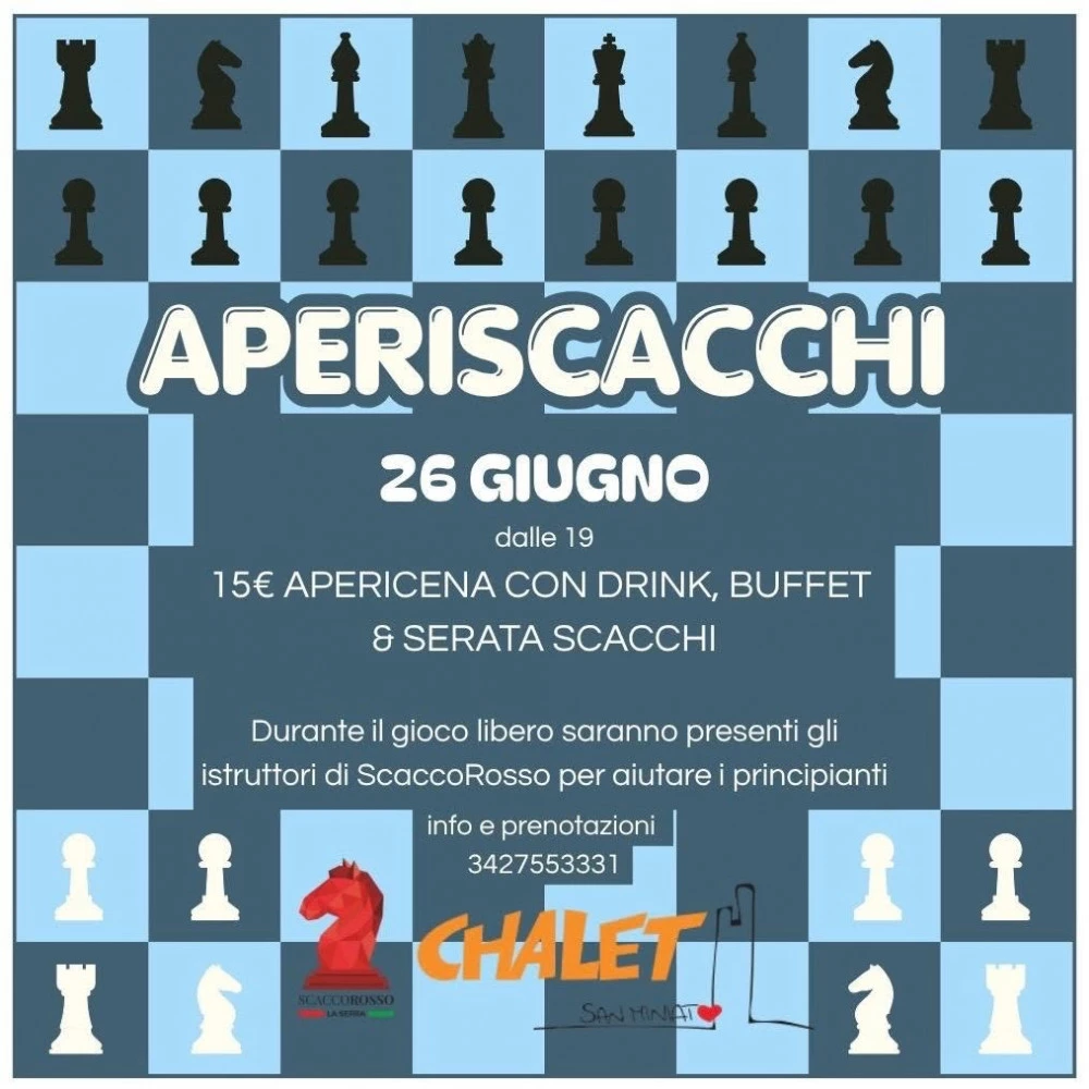 Locandina Aperiscacchi allo Chalet San Miniato