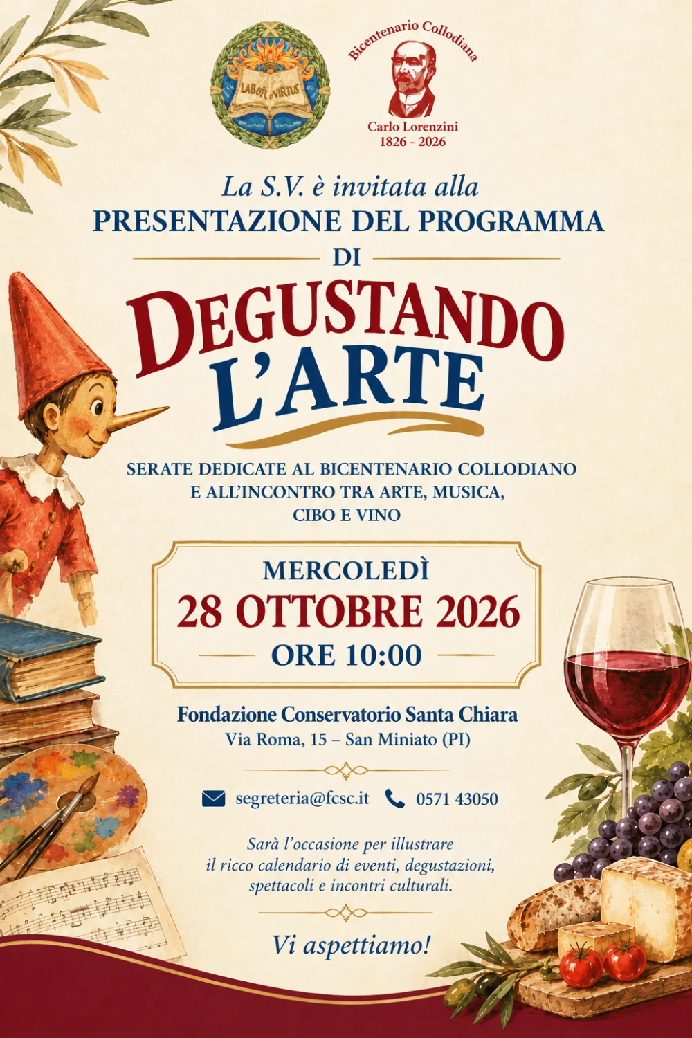 Locandina presentazione di Degustando l'Arte