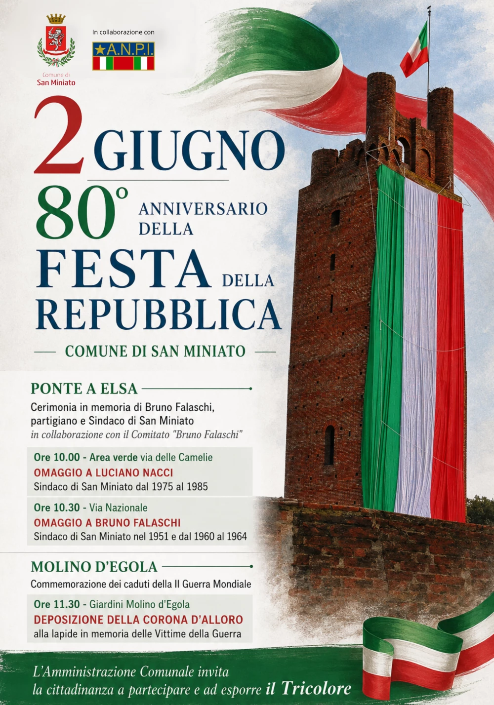 Locandina del 2 giugno 2026 a San Miniato