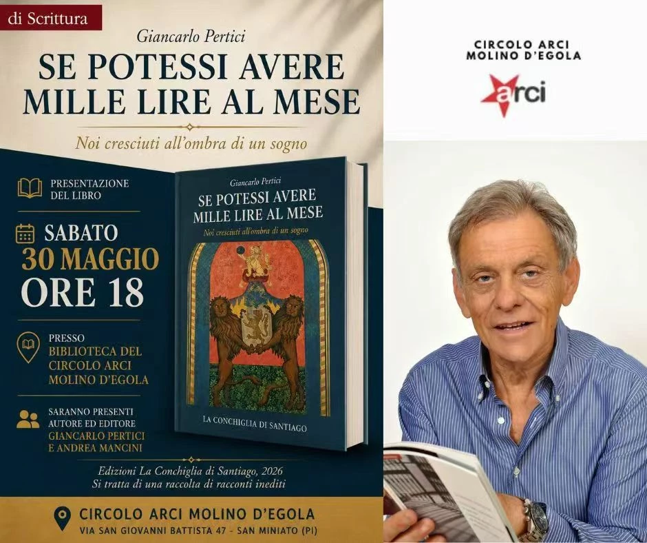 Locandina presentazione del libro "Se potessi avere mille lire al mese, noi cresciuti all'ombra di un sogno"