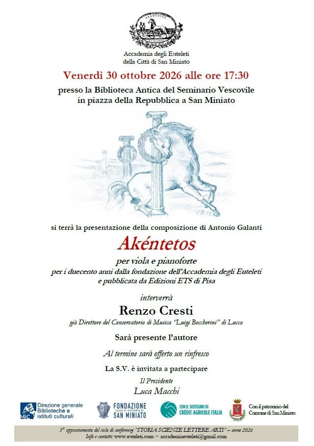 Locandina Akentetos accademia degli euteleti san miniato