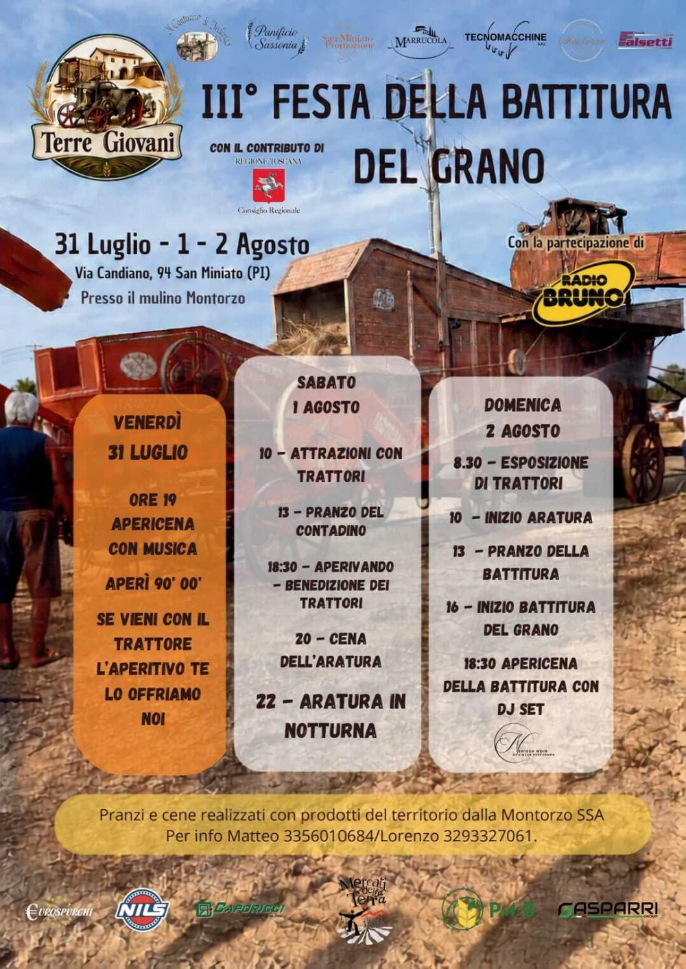 Locandina della 3&deg; Festa della Battitura del Grano