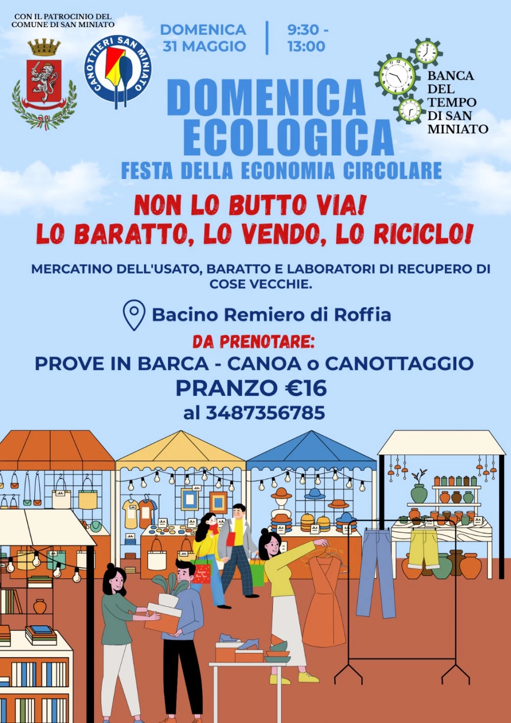 Locandina Festa dell'Economia Circolare al bacino remifero di Roffia
