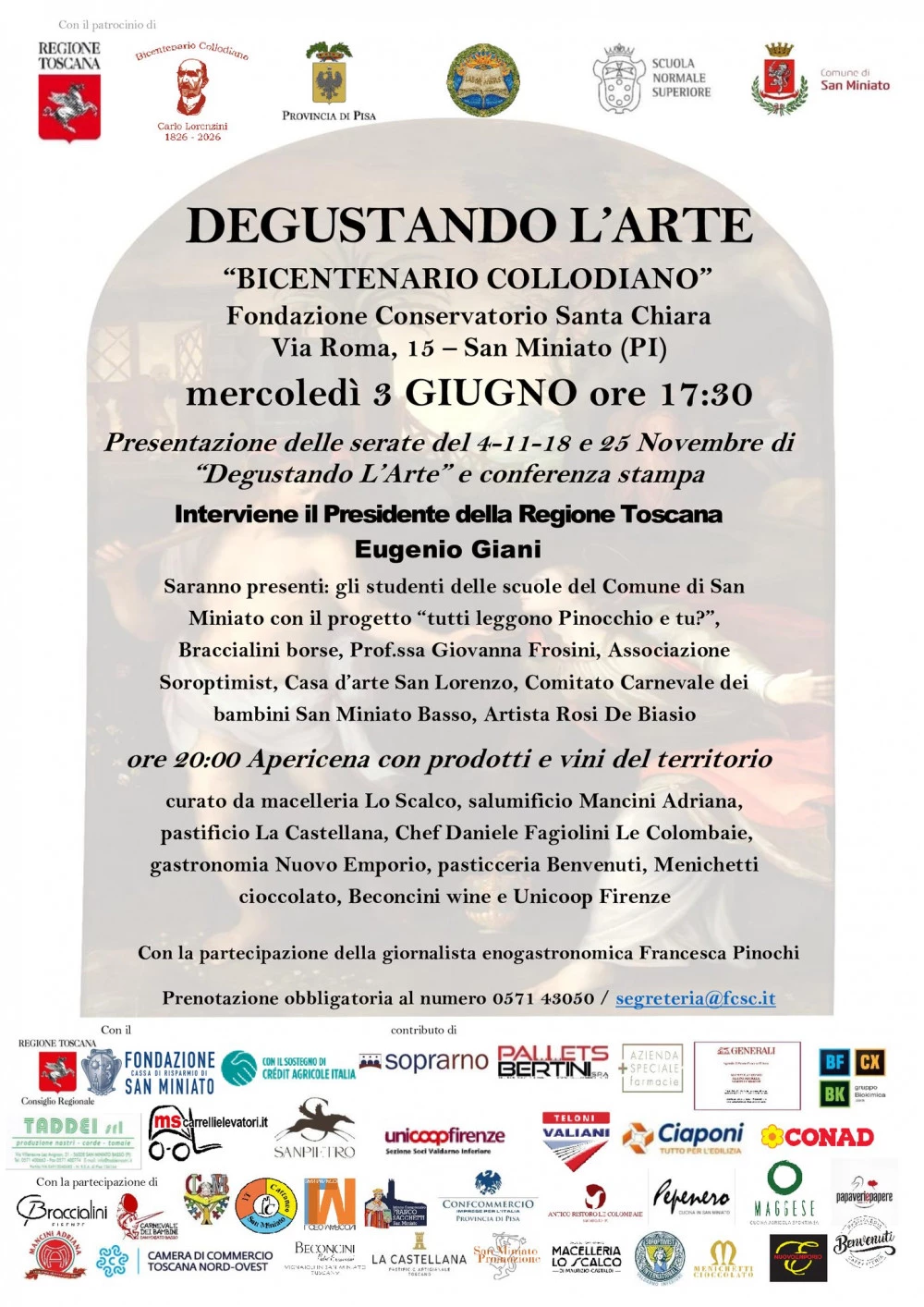 Locandina Degustando L'arte presentazione dell'edizione di novembre a San Miniato