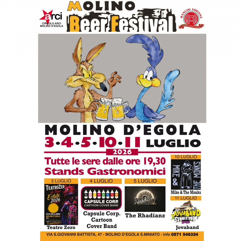 Locandina Beer Festival a Molino D'Egola, San Miniato