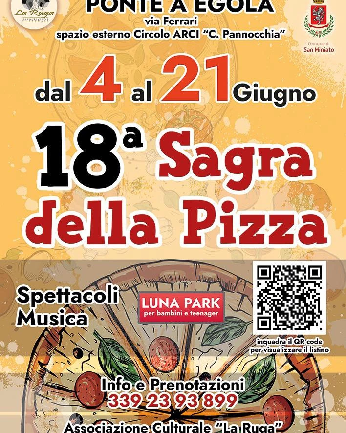 Locandina 18&deg; Sagra della Pizza al Circolo ARCI Pannocchia, Ponte a Egola