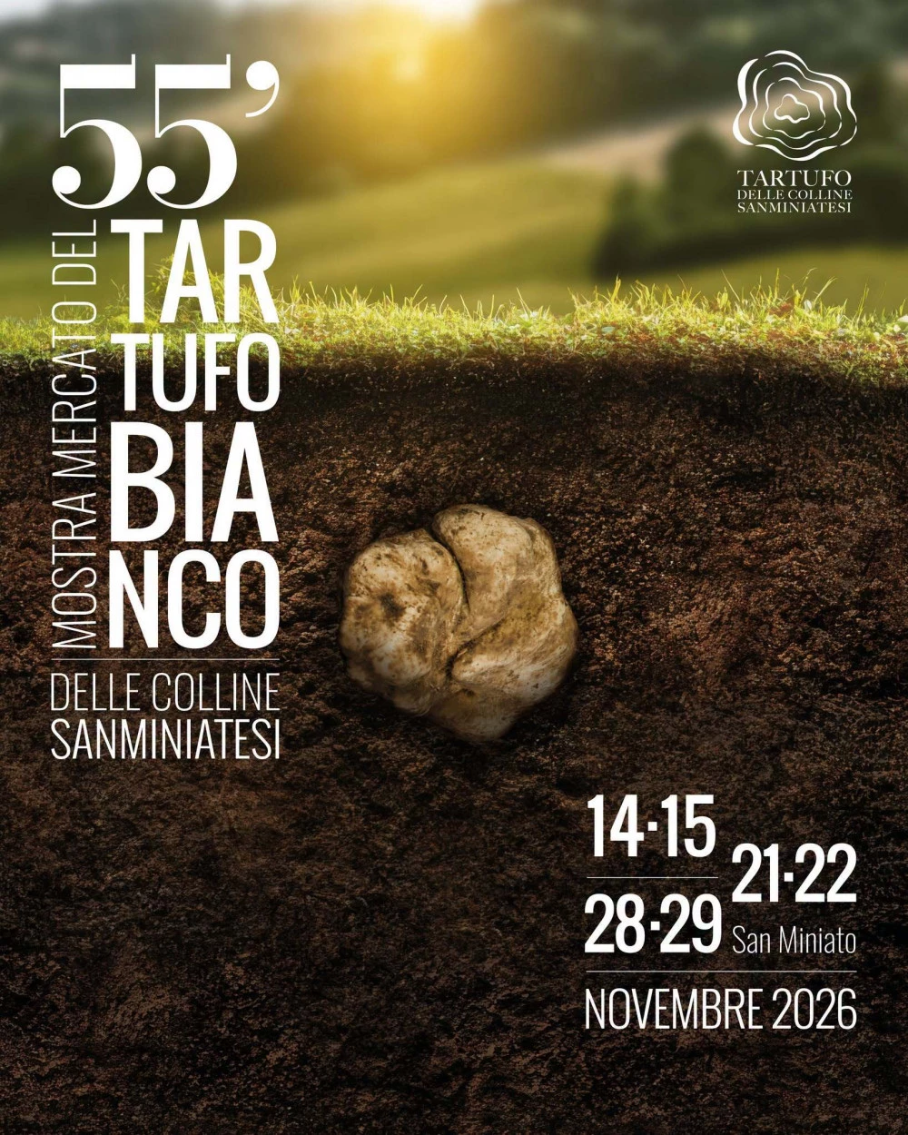 Locandina della 55' Mostra Mercato del Tartufo Bianco delle Colline Sanminiatesi