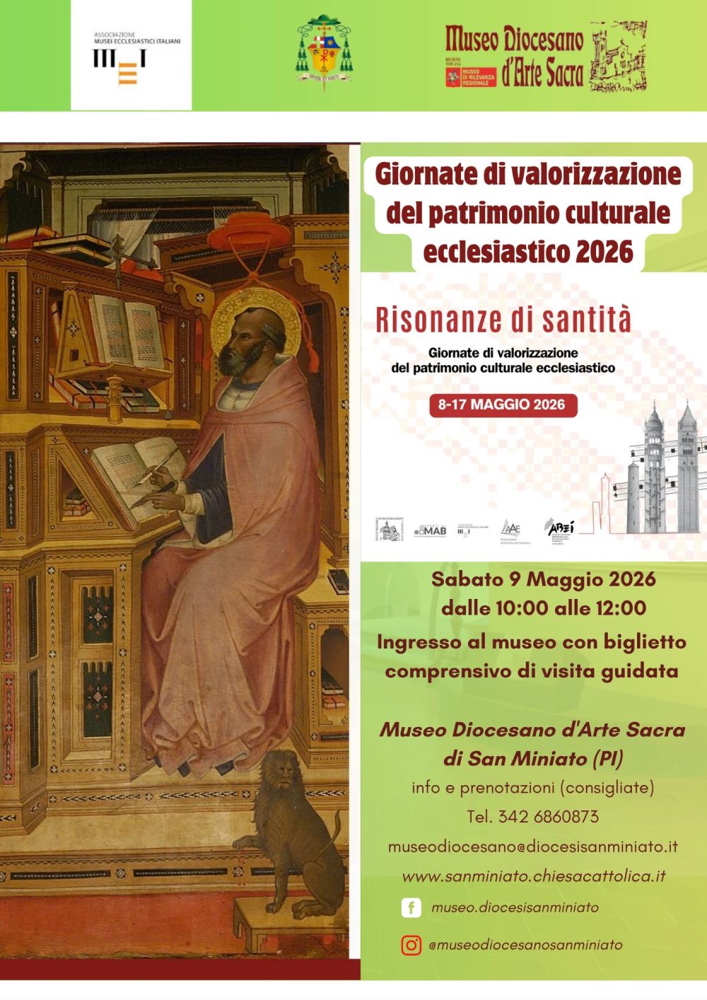 Locandina giornate valorizzazione patrimonio ecclesiastico san miniato