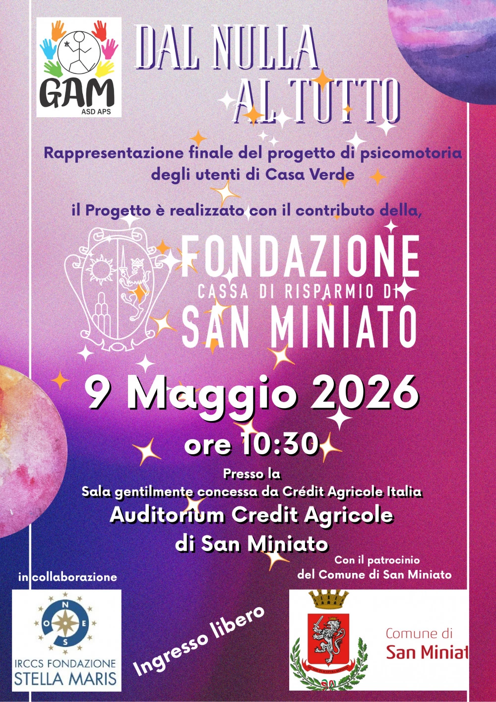 Locandina 9 maggio casa verde Dal Nulla al Tutto