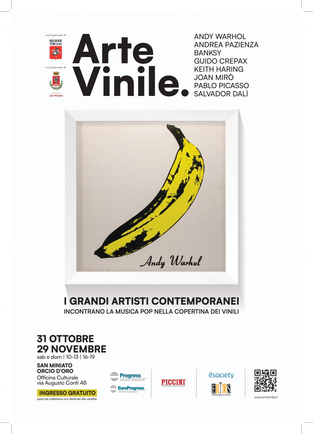Locandina mostra Arte Vinile Orcio d'oro a San Miniato