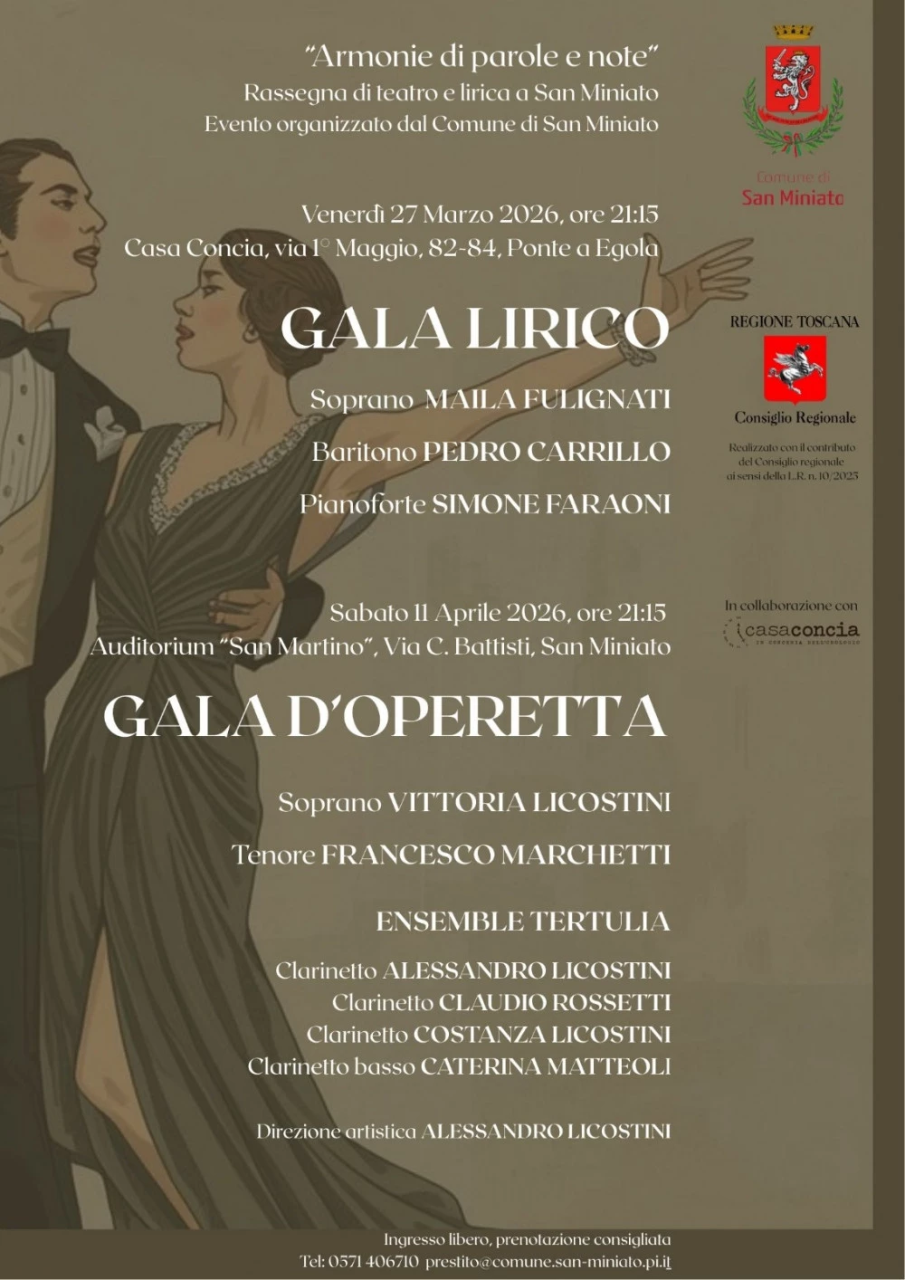 Locandina evento armonie di parole e note