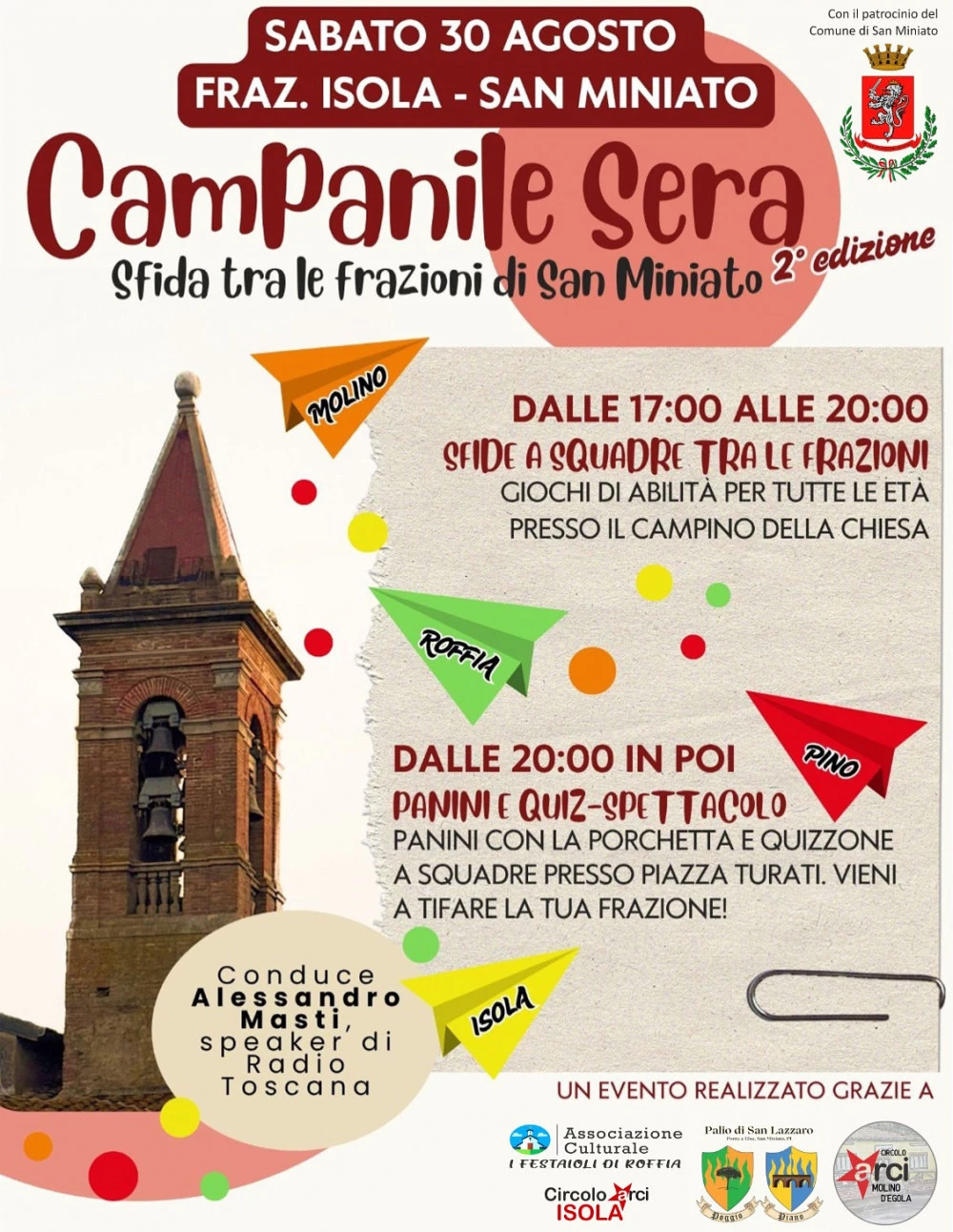 Locandina dell'evento Campanile Sera - Sfida tra le frazioni di San Miniato