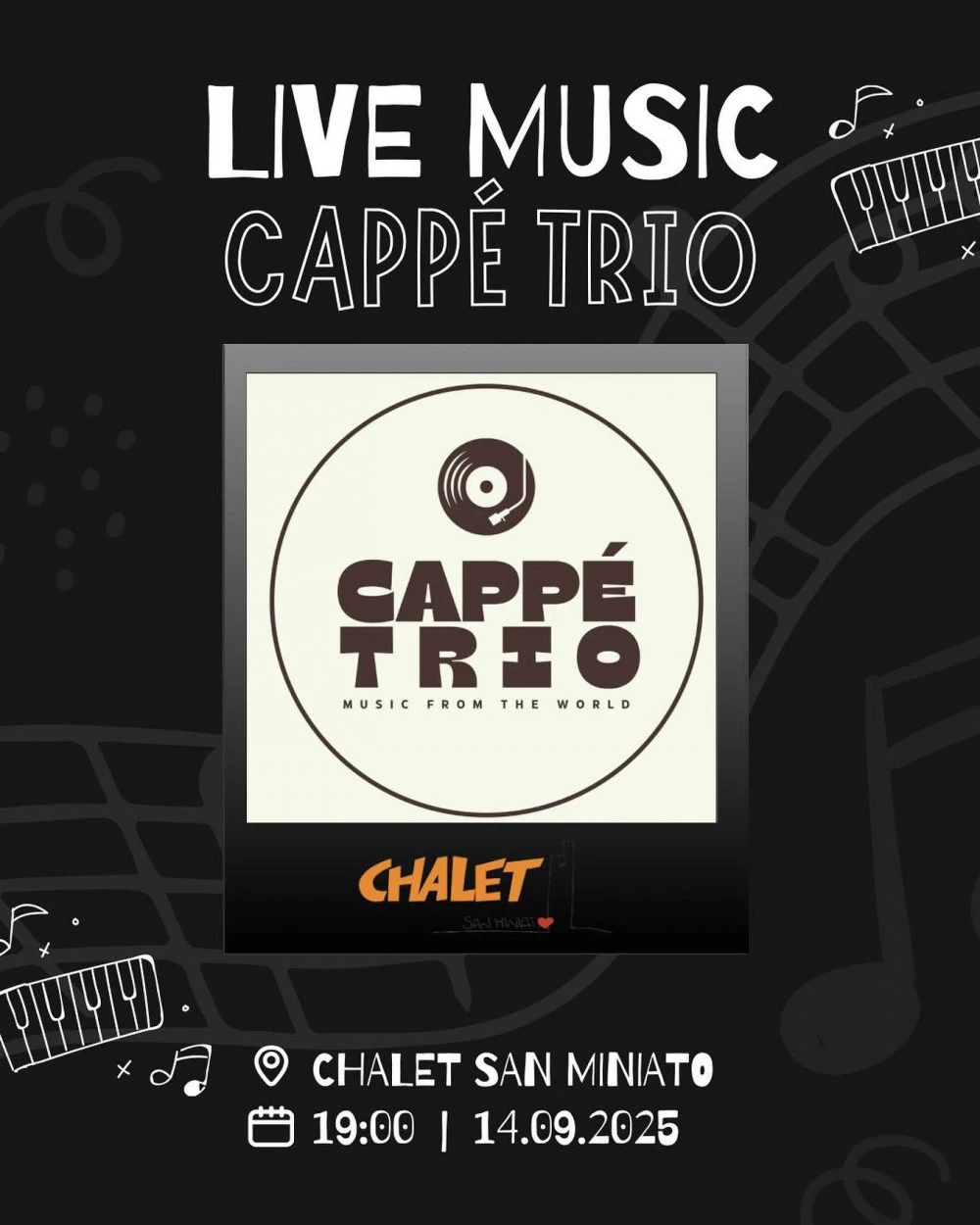 Locandina dell'evento allo Chalet San Miniato