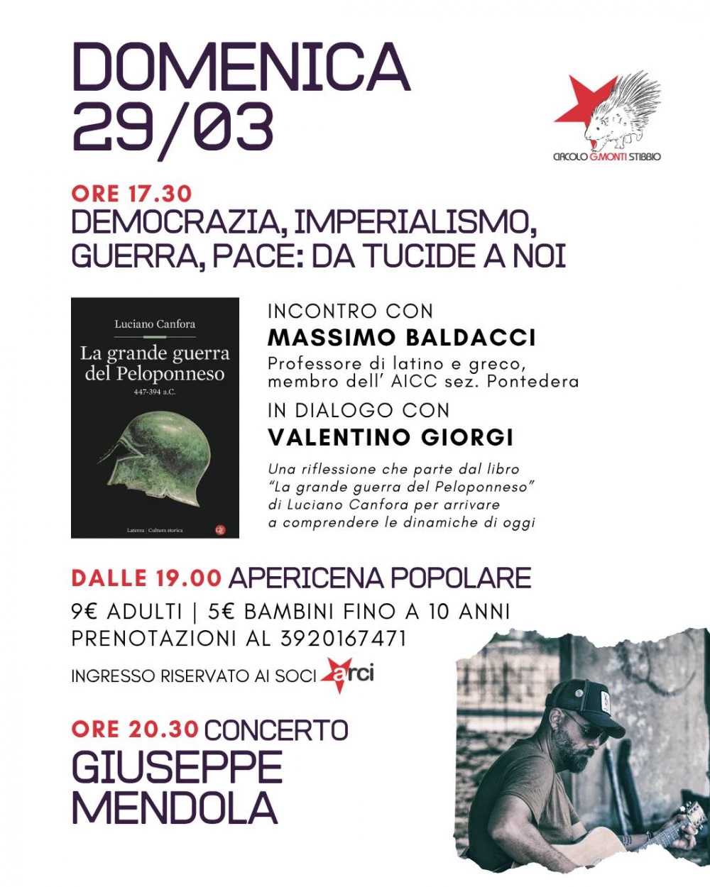 Locandina evento live music circolo G. Monti