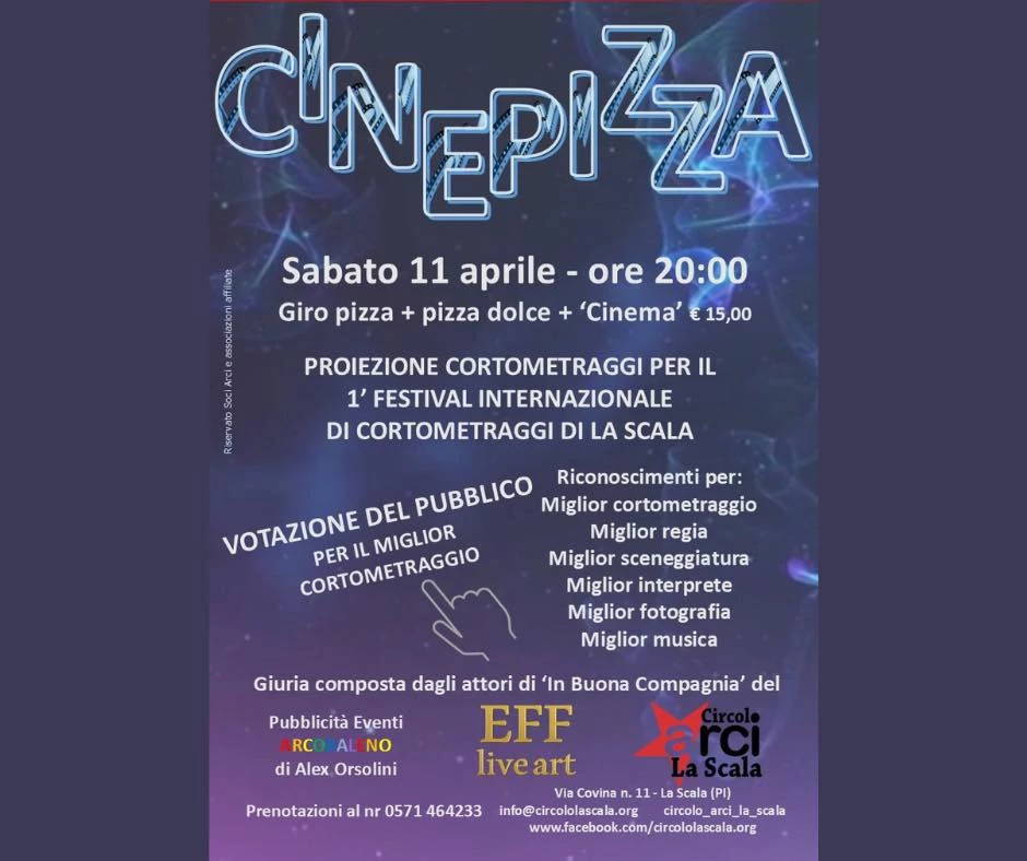 Locandina evento CinePizza al circolo ARCI La Scala