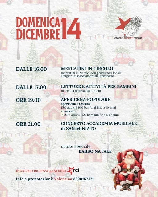 Evento circolo stibbio san miniato babbo natale san miniato