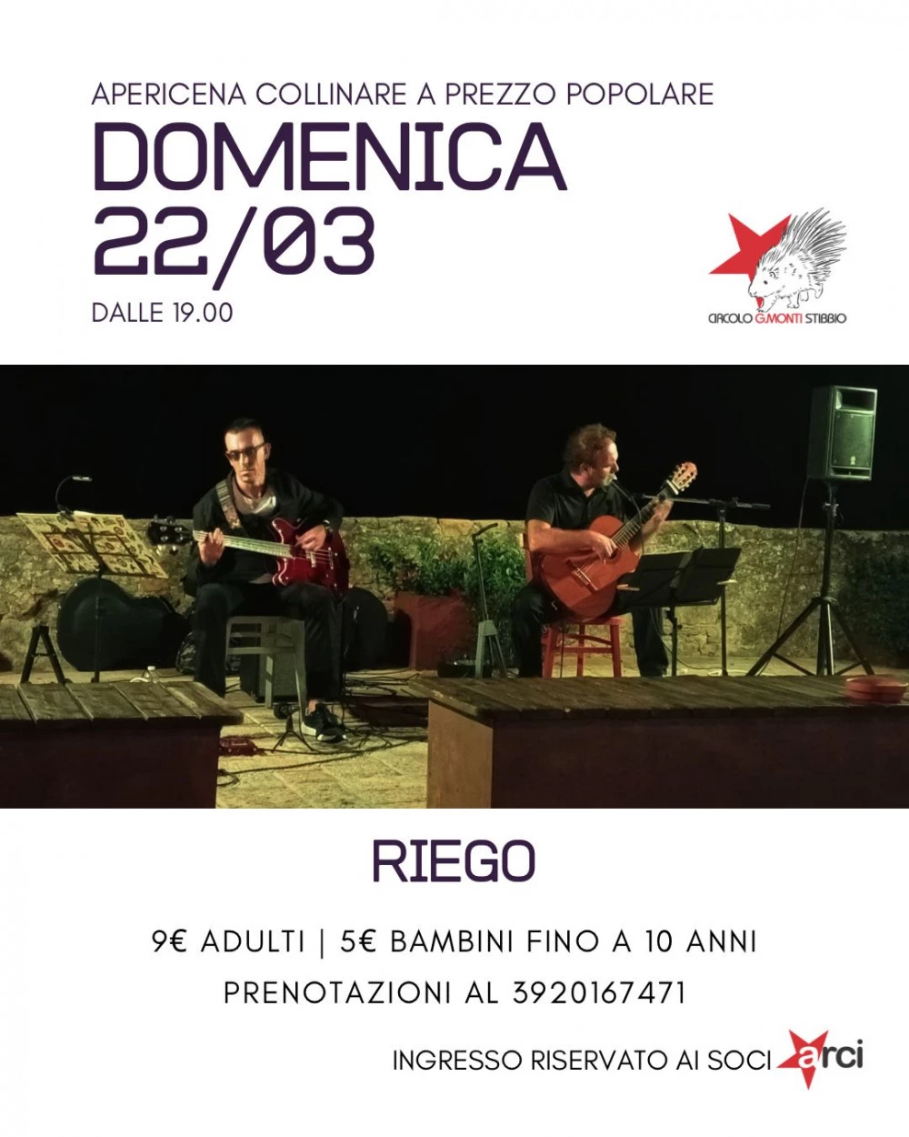 Locandina live music circolo stibbio