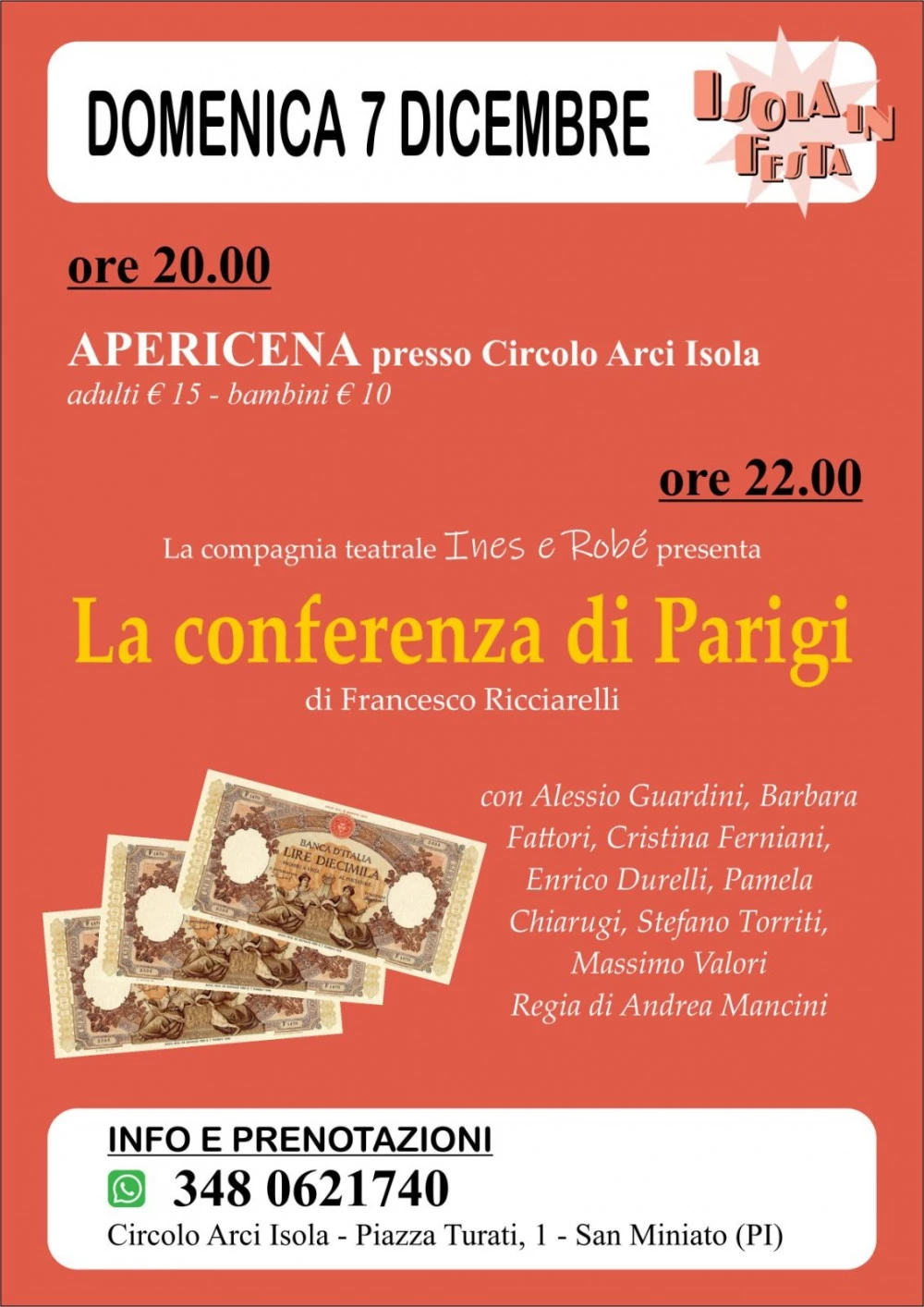 Locandina de La Conferenza di Parigi, spettacolo teatrale 