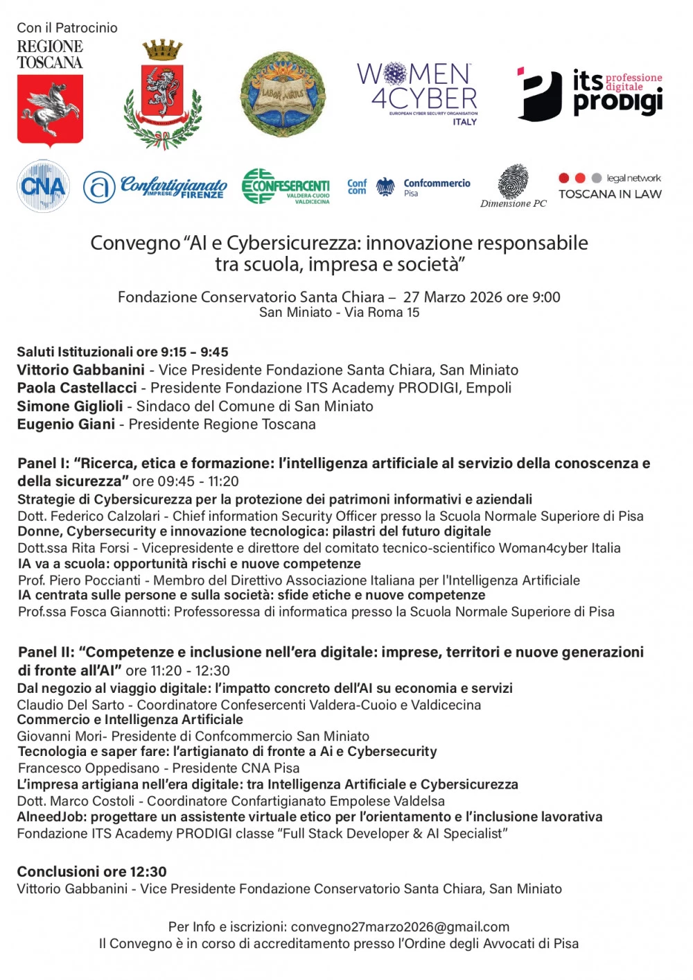 Locandina convegno sulla Cybersicurezza a San Miniato