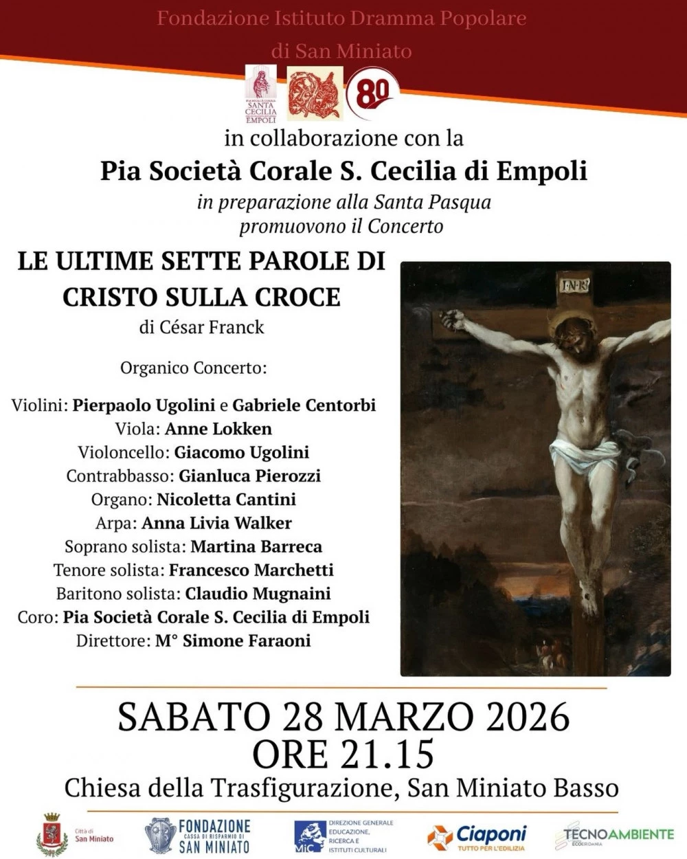 Locandina evento dramma popolare san miniato Le ultime parole di Cristo